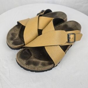 Birkies By Birkrnstoks Yellow Strappy Leather Sandals Sz 38/7